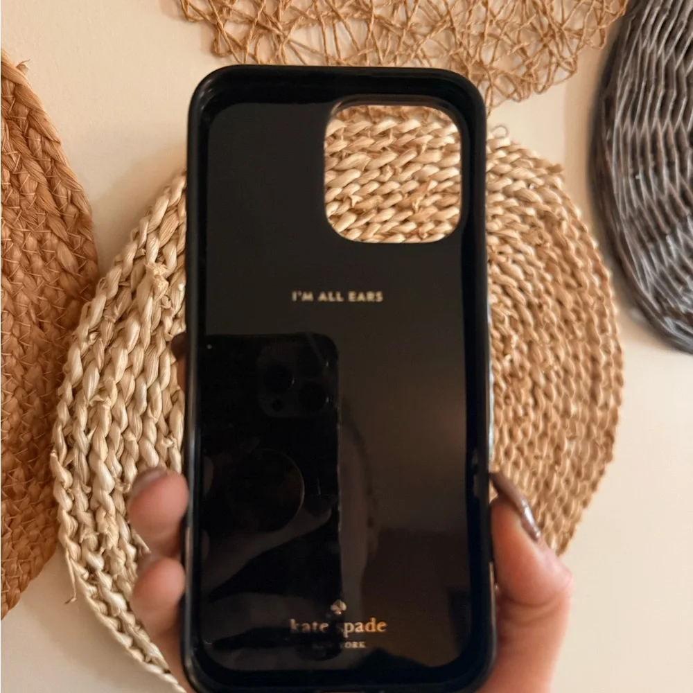 kate spade Beige and Black Floral Phone Case with Ring Grip